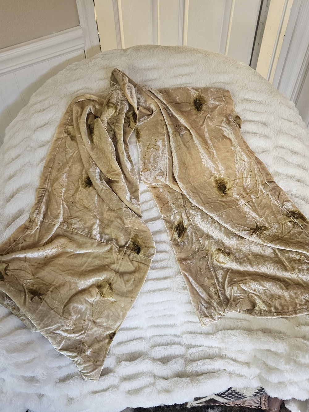 Plush Velvet Valance Curtain in Lovely Champagne Taupe 72x15